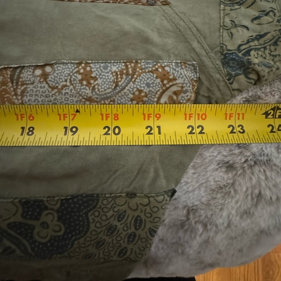 Vintage Patchwork Cropped Jacket Boho Hippie Colorful Nativewear Designs Sage SM - Picture 16 of 16